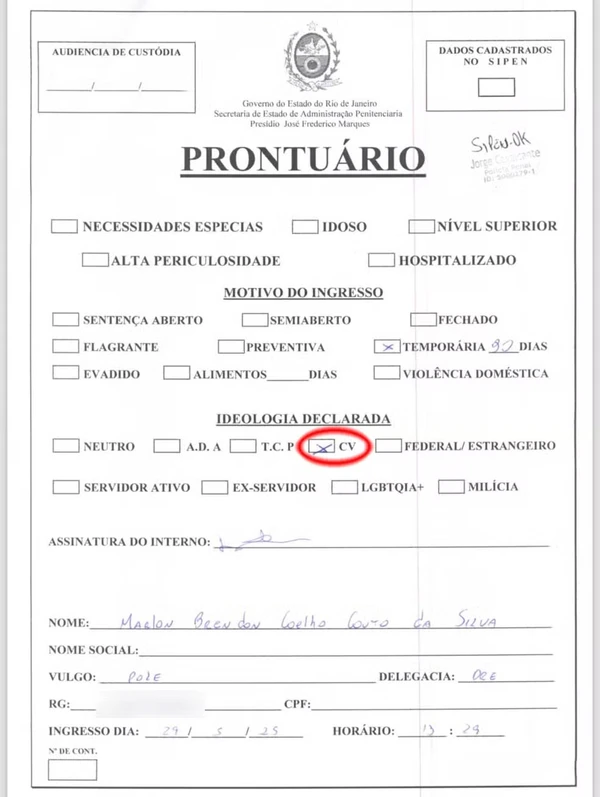 image-87 MC Poze declara ligação com o Comando Vermelho e é transferido para Bangu