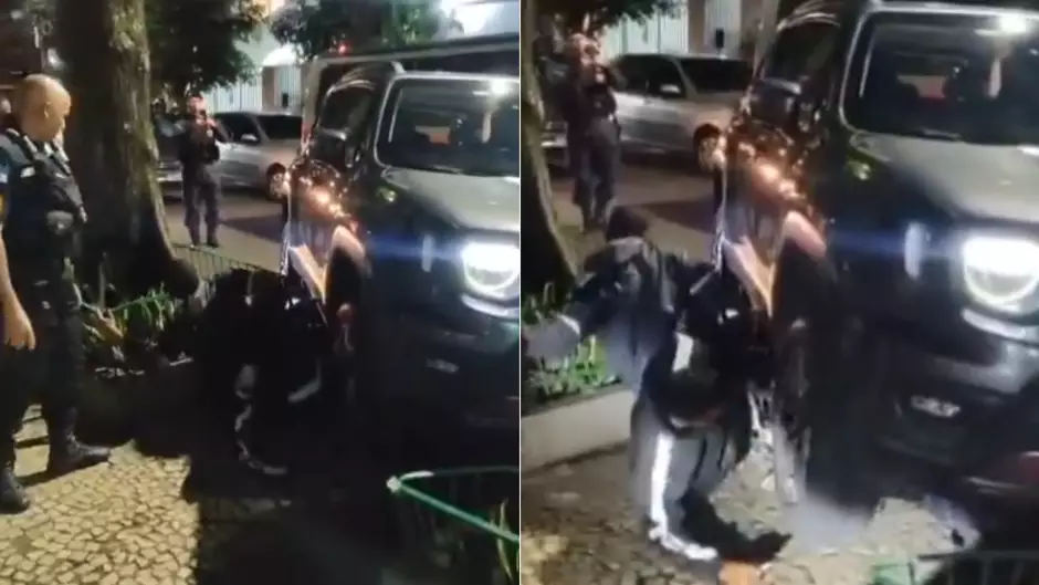 Vídeo mostra motorista derruba moto de ladrões no Jardim Botânico, Rio